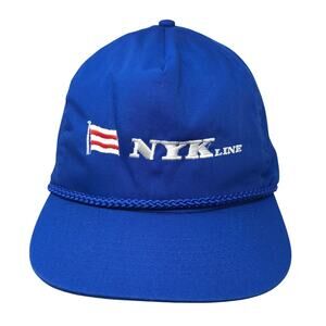 NYK Line Slideback Baseball Cap Blue One Size Adjustable Patriotic Rope KC Caps
